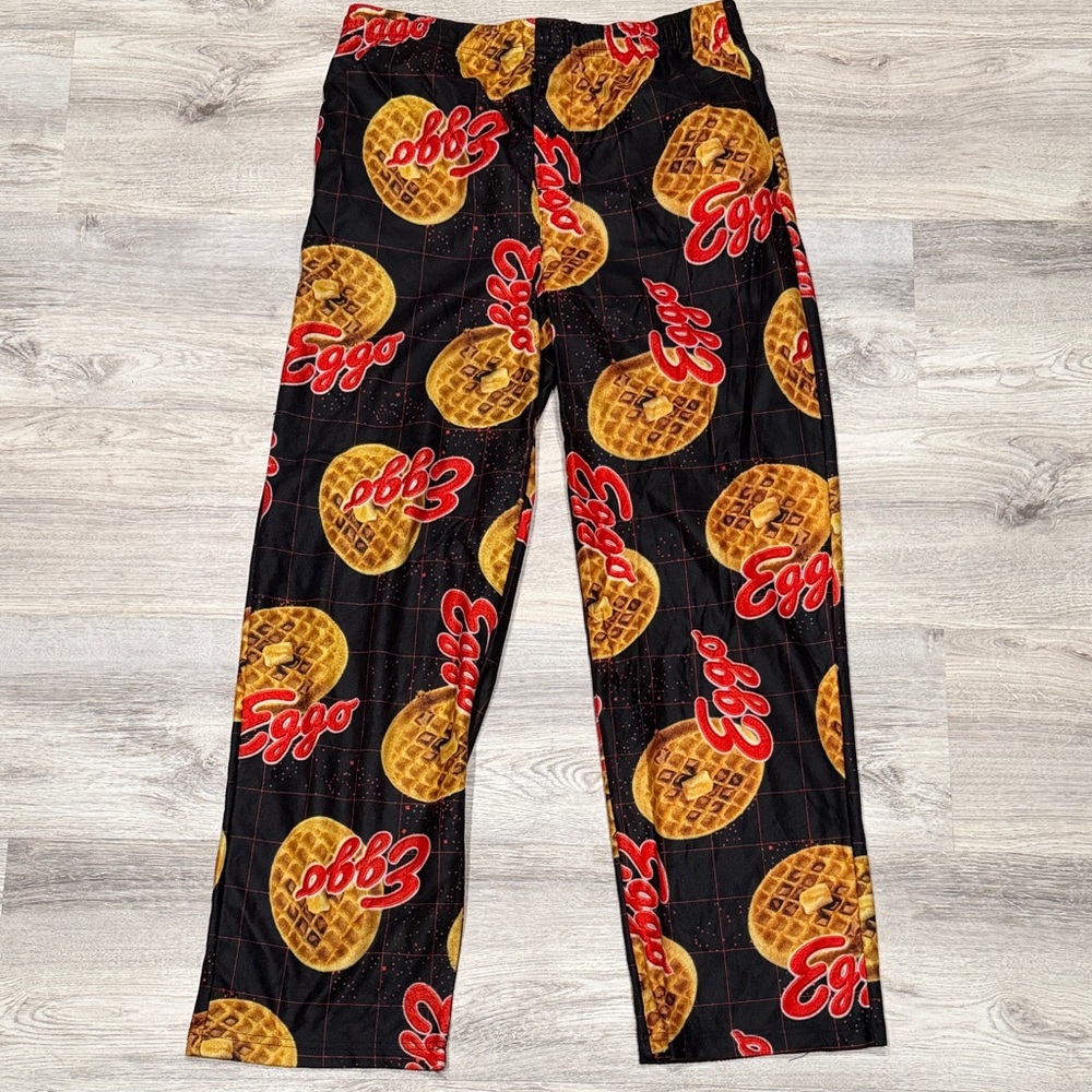 Men's Black Kellogg's Eggo Waffles Pajama Pants with Pockets